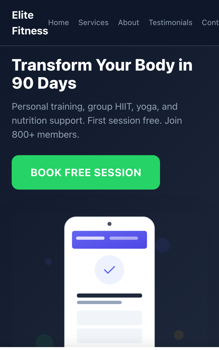 Elite Fitness website